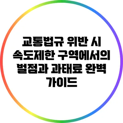 교통법규 위반 시 속도제한 구역에서의 벌점과 과태료 완벽 가이드