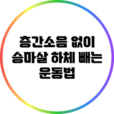 층간소음 없이 승마살 하체 빼는 운동법