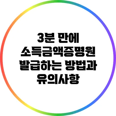 3분 만에 소득금액증명원 발급하는 방법과 유의사항