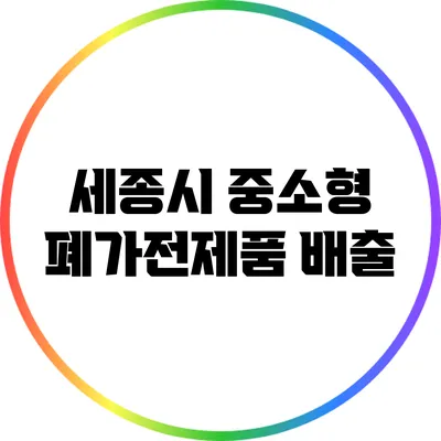 세종시 중소형 폐가전제품 배출