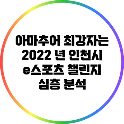 아마추어 최강자는? 2022 년 인천시 e스포츠 챌린지 심층 분석