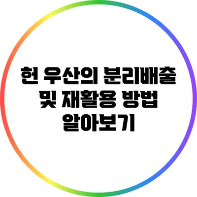 헌 우산의 분리배출 및 재활용 방법 알아보기