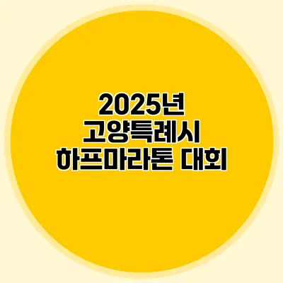 2025년 고양특례시 하프마라톤 대회