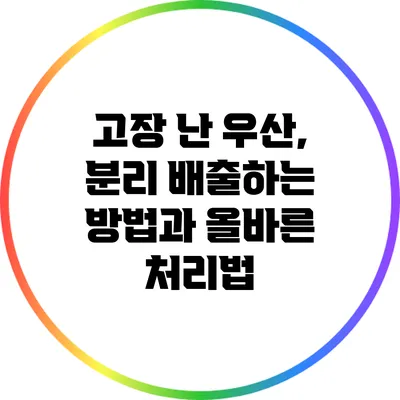 고장 난 우산, 분리 배출하는 방법과 올바른 처리법