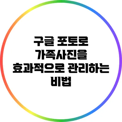 구글 포토로 가족사진을 효과적으로 관리하는 비법