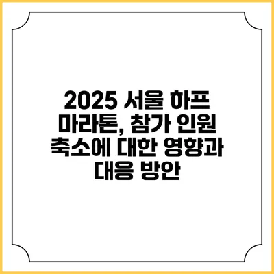 2025 서울 하프 마라톤, 참가 인원 축소에 대한 영향과 대응 방안