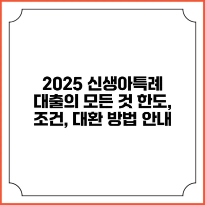 2025 신생아특례 대출의 모든 것: 한도, 조건, 대환 방법 안내