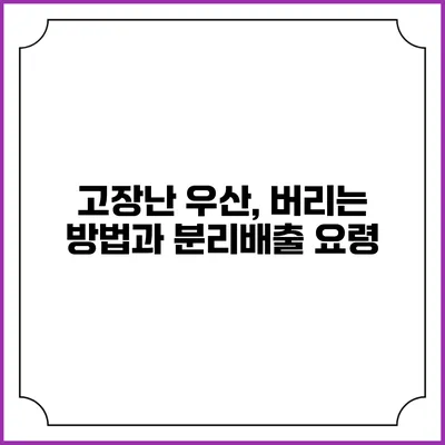 고장난 우산, 버리는 방법과 분리배출 요령