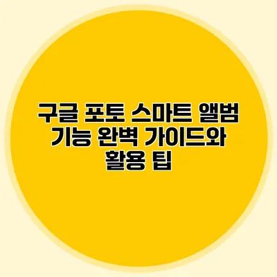 구글 포토 스마트 앨범 기능 완벽 가이드와 활용 팁