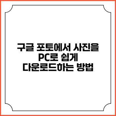 구글 포토에서 사진을 PC로 쉽게 다운로드하는 방법