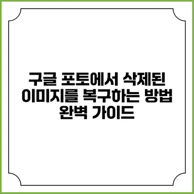 구글 포토에서 삭제된 이미지를 복구하는 방법 완벽 가이드