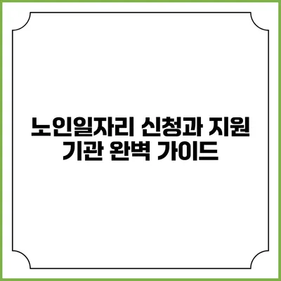 노인일자리 신청과 지원 기관 완벽 가이드