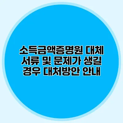 소득금액증명원 대체 서류 및 문제가 생길 경우 대처방안 안내