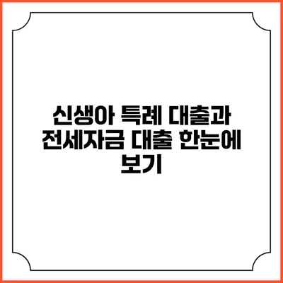신생아 특례 대출과 전세자금 대출 한눈에 보기
