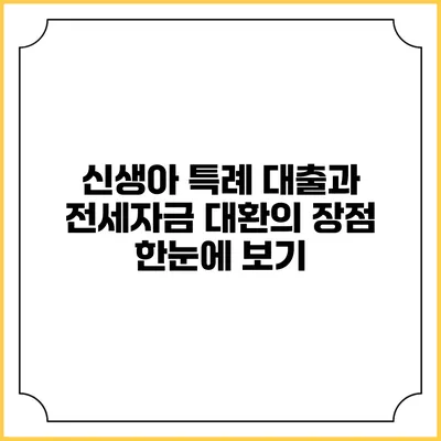 신생아 특례 대출과 전세자금 대환의 장점 한눈에 보기