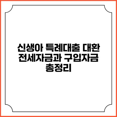 신생아 특례대출 대환 전세자금과 구입자금 총정리