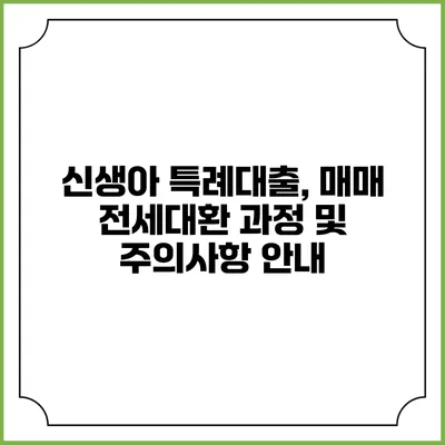 신생아 특례대출, 매매 전세대환 과정 및 주의사항 안내