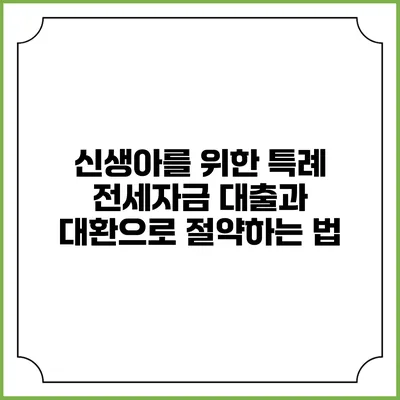 신생아를 위한 특례 전세자금 대출과 대환으로 절약하는 법
