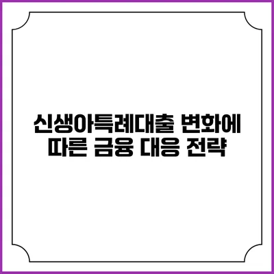 신생아특례대출 변화에 따른 금융 대응 전략