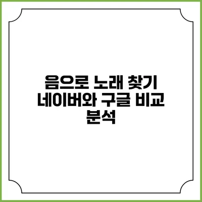 음으로 노래 찾기: 네이버와 구글 비교 분석