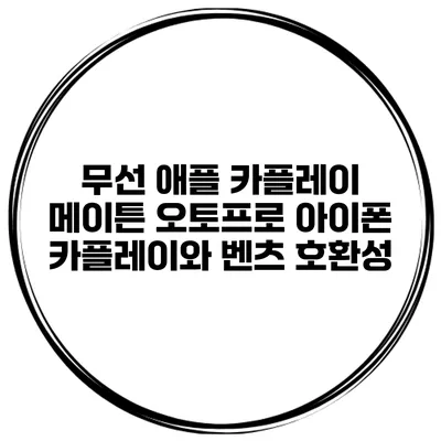 무선 애플 카플레이 메이튼 오토프로 아이폰 카플레이와 벤츠 호환성