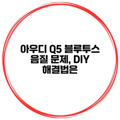 아우디 Q5 블루투스 음질 문제, DIY 해결법은?